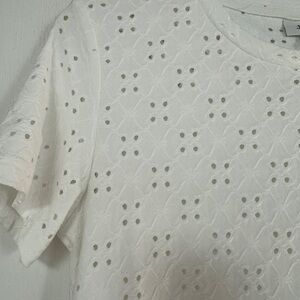 Eyelet Short Sleeve Top